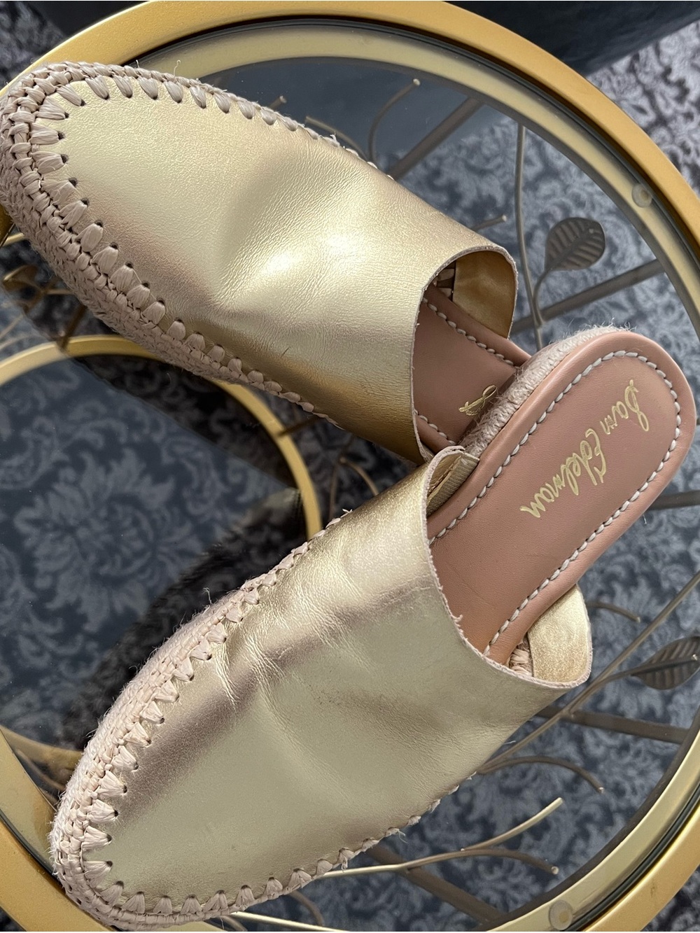 Sam Edelman Metallic Gold Slip-On Mules